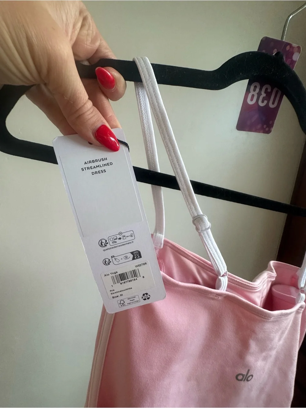 38. ALO Airbrush Streamlined Dress Pink Marshmallow